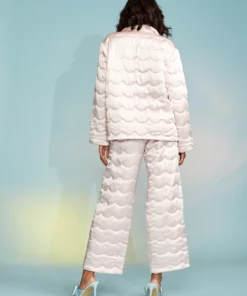 Cynthia Rowley Quilted Silk Pajama Pant Bottoms