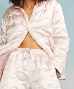 Cynthia Rowley Quilted Silk Pajama Top Tops