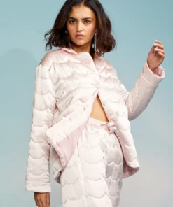 Cynthia Rowley Quilted Silk Pajama Top Tops