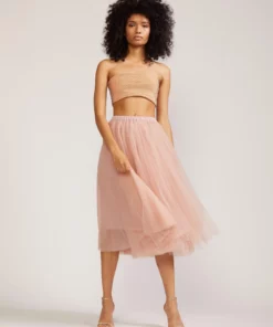 Cynthia Rowley Tops Camel Rhinestone Mesh Bandeau Top