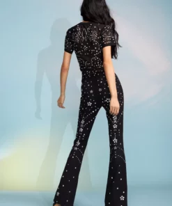 Cynthia Rowley Crystal Embellished Mesh Trousers 8 Cynthia Rowley Crystal Embellished Mesh Trousers