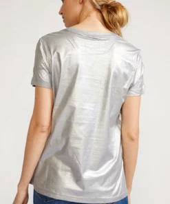 Cynthia Rowley Jewel Metallic Tee Tops