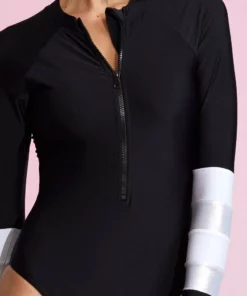 Cynthia Rowley Metallic Striped Surfsuit