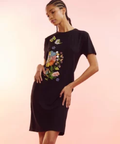 Cynthia Rowley Embroidered Tee Dress