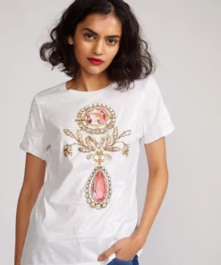 Cynthia Rowley Jewel Metallic Tee Tops