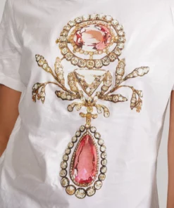 Cynthia Rowley Jewel Metallic Tee Tops